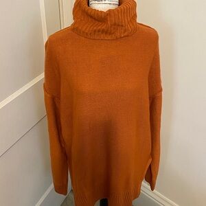 Cozy Orange Turtleneck Sweater